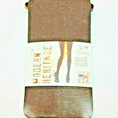 Modern Heritage Control Top Brown Opaque Tights   Size S/M